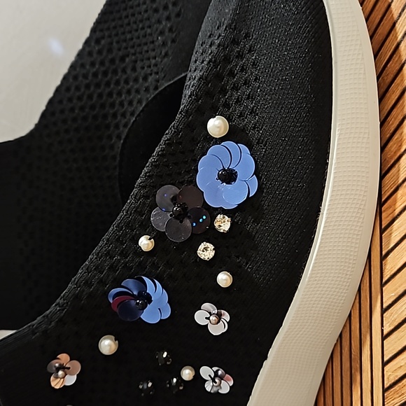 Zara Woman sequin beaded rhinestone embellished shoes sz.9.5 slip on NWOT - Picture 11 of 11